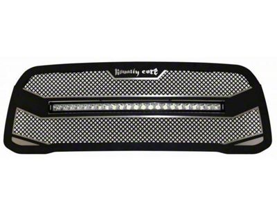 Royalty Core RC4X Layered Upper Replacement Grille with 30-Inch Curved LED Light Bar; Satin Black (19-24 RAM 2500)