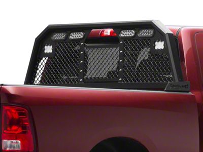 Royalty Core RC88 Billet Headache Rack with Integrated Tail Lights and Dura PODs; Satin Black (10-24 RAM 2500)