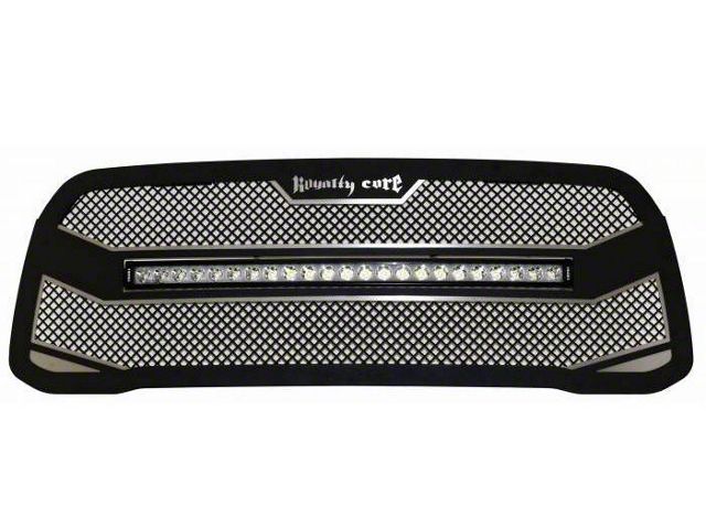 Royalty Core RC4X Layered Upper Replacement Grille with 30-Inch Curved LED Light Bar; Satin Black (19-24 RAM 3500)
