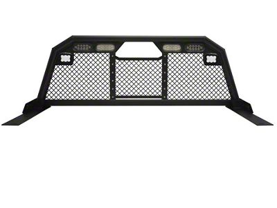 Royalty Core RC88 Billet Headache Rack with Integrated Tail Lights and Dura PODs; Satin Black (19-25 Sierra 1500)
