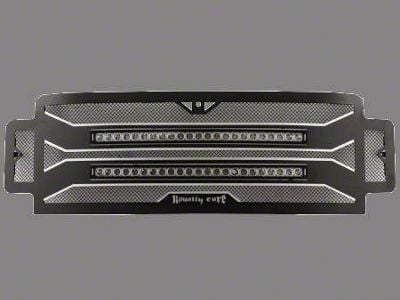 Royalty Core RC4x Layered Upper Replacement Grille with 30-Inch Curved LED Light Bars; Satin Black (20-23 Sierra 2500 HD)