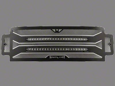 Royalty Core RC4x Layered Upper Replacement Grille with 30-Inch Curved LED Light Bars; Satin Black (20-23 Sierra 3500 HD)