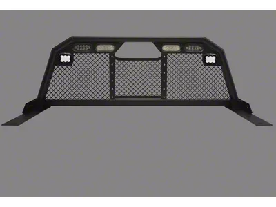 Royalty Core RC88 Billet Headache Rack with Integrated Tail Lights and Dura PODs; Satin Black (07-19 Silverado 2500 HD)