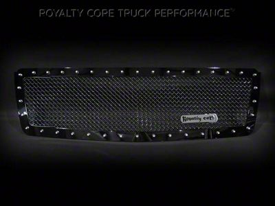 Royalty Core RC1 Classic Upper Grille Insert; Gloss Black (07-14 Tahoe)