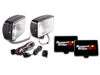 Rugged Ridge 5x7-Inch Halogen Fog Lights; Set of Two (Universal; Some Adaptation May Be Required)