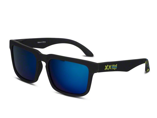 RTR VGRJ Signature Sunglasses; Black/Blue Triangles
