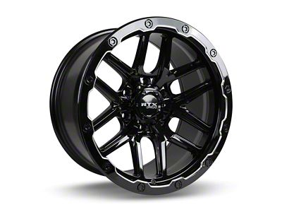 RTX Offroad Wheels Volcano Gloss Black Milled Edge 6-Lug Wheel; 18x9.5; -10mm Offset (04-08 F-150)