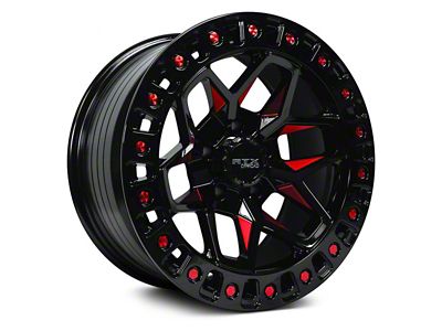 RTX Offroad Wheels Zion Black Milled Red 6-Lug Wheel; 17x9; 0mm Offset (07-13 Sierra 1500)