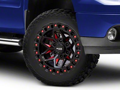 RTX Offroad Wheels Zion Black Milled Red 6-Lug Wheel; 20x9; 0mm Offset (07-13 Sierra 1500)