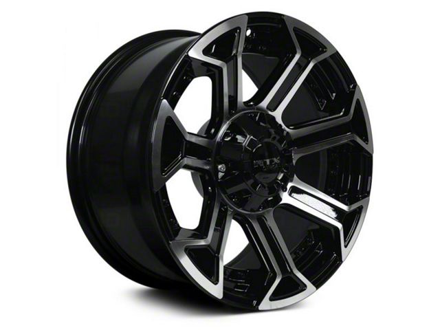 RTX Offroad Wheels Peak Gloss Black Machined 8-Lug Wheel; 20x9; 18mm Offset (11-14 Sierra 3500 HD SRW)