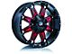 RTX Offroad Wheels Spine Black with Milled Red Spokes 6-Lug Wheel; 18x9; 10mm Offset (07-13 Silverado 1500)