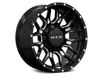 RTX Offroad Wheels Claw Gloss Black Milled with Rivets 6-Lug Wheel; 20x10; -18mm Offset (14-18 Sierra 1500)