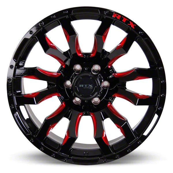 RTX Offroad Wheels F-150 Patton Gloss Black Red Milling 6-Lug Wheel ...
