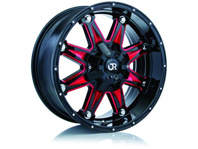 RTX Offroad Wheels Spine Black with Milled Red Spokes 6-Lug Wheel; 18x9; 10mm Offset (15-20 F-150)
