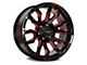 RTX Offroad Wheels Patton Gloss Black Red Milling 8-Lug Wheel; 20x9; 18mm Offset (15-19 Sierra 2500 HD)