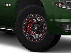 RTX Offroad Wheels Zion Black Milled Red 6-Lug Wheel; 18x9; 0mm Offset (15-20 Tahoe)