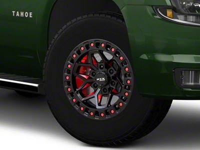 RTX Offroad Wheels Zion Black Milled Red 6-Lug Wheel; 18x9; 0mm Offset (15-20 Tahoe)