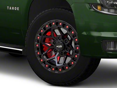 RTX Offroad Wheels Zion Black Milled Red 6-Lug Wheel; 20x9; 0mm Offset (15-20 Tahoe)