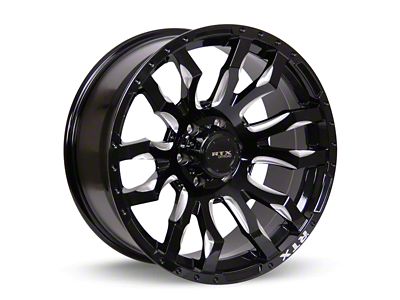 RTX Offroad Wheels Patton Gloss Black Milled Spoke 8-Lug Wheel; 20x9; 18mm Offset (17-22 F-250 Super Duty)