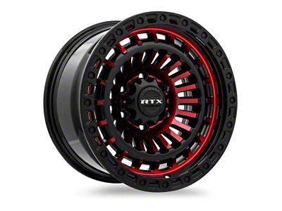 RTX Offroad Wheels Moab Gloss Black Machined Red 6-Lug Wheel; 17x9; 0mm Offset (99-06 Sierra 1500)