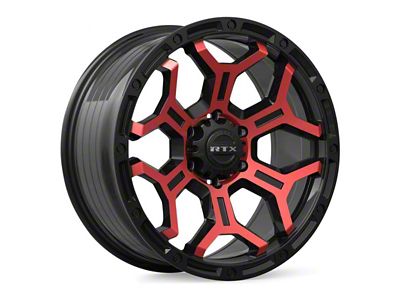 RTX Offroad Wheels Goliath Gloss Black Machined Red Spokes 6-Lug Wheel; 17x9; 0mm Offset (99-06 Silverado 1500)
