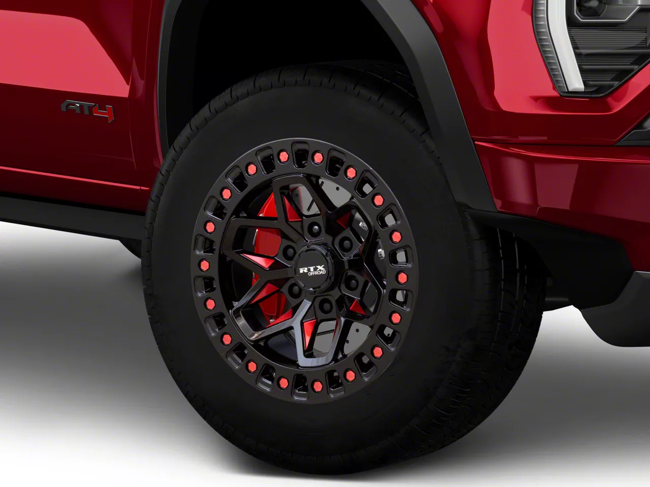 RTX Offroad Wheels Canyon Zion Black Milled Red 6-Lug Wheel; 18x9