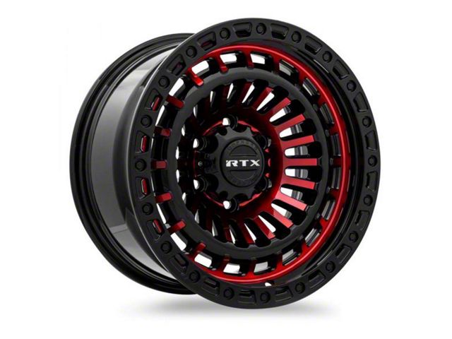 RTX Offroad Wheels Moab Gloss Black Machined Red 6-Lug Wheel; 18x9; 0mm Offset (19-24 RAM 1500)