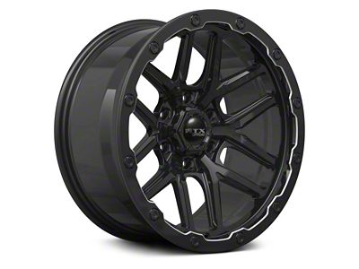RTX Offroad Wheels Volcano Gloss Black Milled Edge 6-Lug Wheel; 18x9.5; -10mm Offset (19-25 RAM 1500)