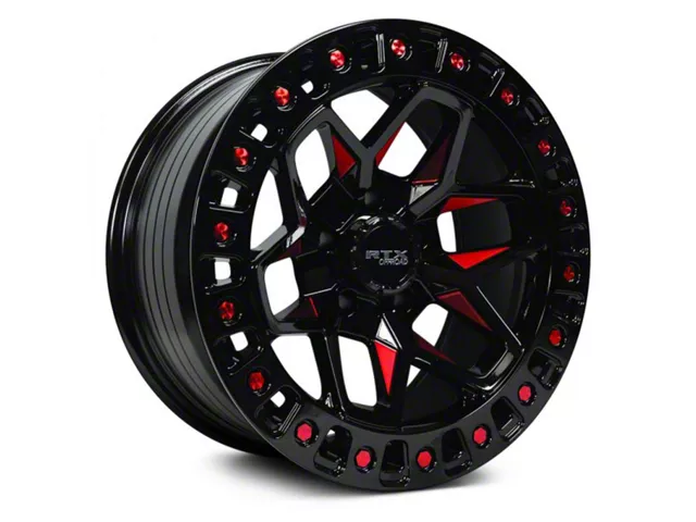 RTX Offroad Wheels Zion Black Milled Red 6-Lug Wheel; 18x9; 0mm Offset (19-24 RAM 1500)