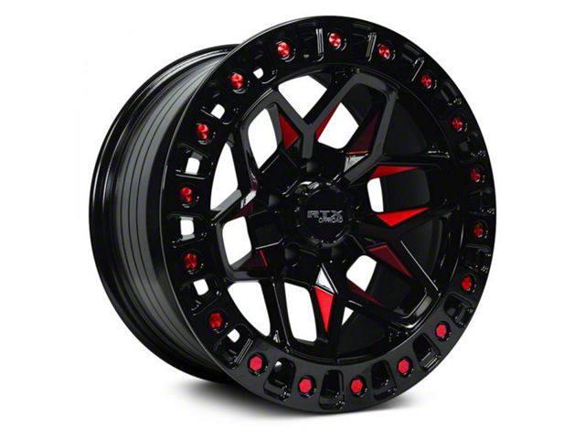 RTX Offroad Wheels Zion Black Milled Red 6-Lug Wheel; 17x9; 0mm Offset (14-18 Silverado 1500)