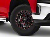 RTX Offroad Wheels Zion Black Milled Red 6-Lug Wheel; 18x9; 0mm Offset (19-25 Silverado 1500)