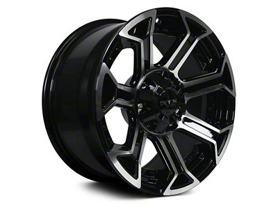 RTX Offroad Wheels Peak Gloss Black Machined 8-Lug Wheel; 18x9; 18mm Offset (20-24 Silverado 2500 HD)