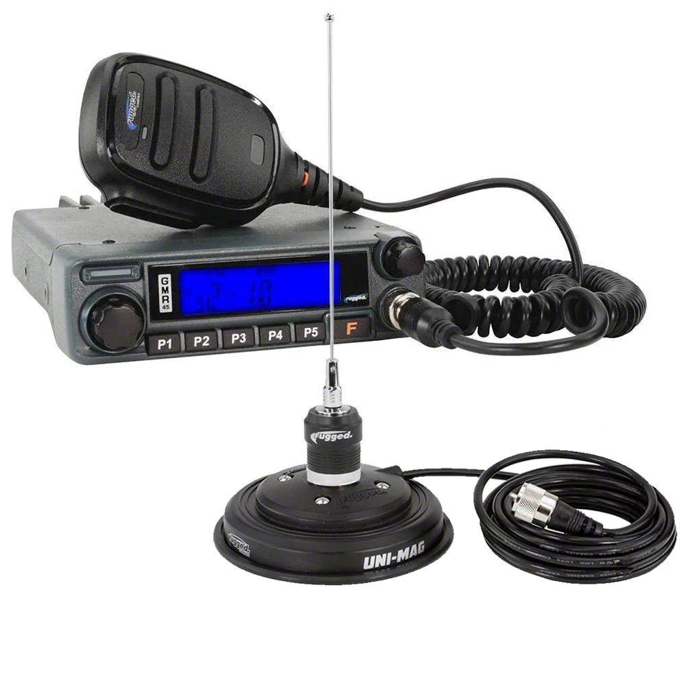 Rugged Radios Silverado 2500 GMR45 Powerful GMRS Mobile Radio Kit and External Speaker; 45Watt