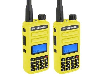 Rugged Radios GMR2 GMRS and FRS Two Way Handheld Radios; High Visibility Safety Yellow