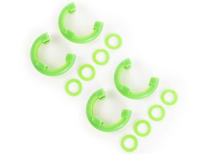 Rugged Ridge 3/4-Inch D-Ring Shackle Isolators; Green; Set of Four