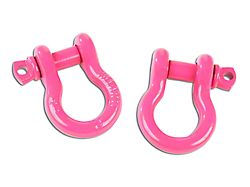 Rugged Ridge 3/4-Inch D-Ring Shackles; Pink
