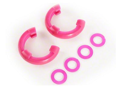 Rugged Ridge 3/4-Inch D-Ring Shackle Isolators; Pink; Set of Two