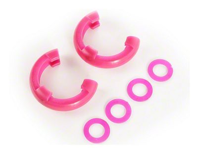 Rugged Ridge 3/4-Inch D-Ring Shackle Isolators; Pink; Set of Two