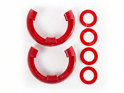 Rugged Ridge 3/4-Inch D-Ring Shackle Isolators; Red; Set of Two