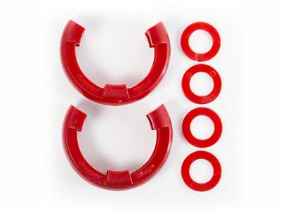 Rugged Ridge 3/4-Inch D-Ring Shackle Isolators; Red; Set of Two