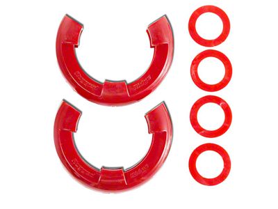 Rugged Ridge 3/4-Inch D-Ring Shackle Isolators; Red; Set of Two