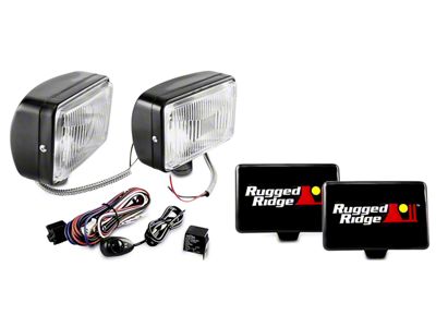 Rugged Ridge 5x7-Inch Halogen Fog Lights; Set of Two (Universal; Some Adaptation May Be Required)