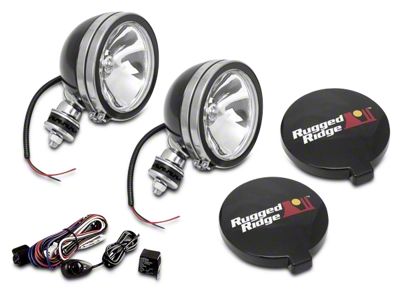 Rugged Ridge 6-Inch Round Halogen Fog Lights; Set of Two (Universal; Some Adaptation May Be Required)