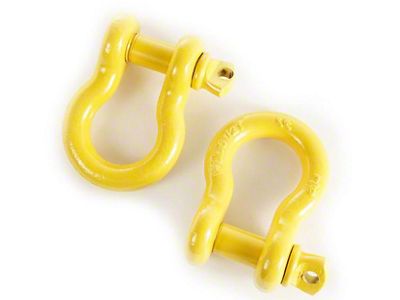 Rugged Ridge 7/8-Inch D-Ring Shackles; Yellow