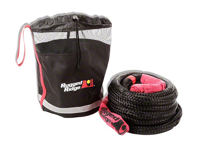Rugged Ridge 7/8-Inch x 30-Foot Kinetic Recovery Rope with Cinch Storage Bag