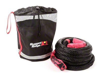 Rugged Ridge 7/8-Inch x 30-Foot Kinetic Recovery Rope with Cinch Storage Bag