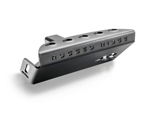 Rugged Ridge 2-Inch Receiver Hitch Skid Plate; Textured Black (Universal; Some Adaptation May Be Required)