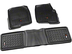 Rugged Ridge All-Terrain Front and Rear Floor Liners; Black (04-08 F-150 SuperCrew)