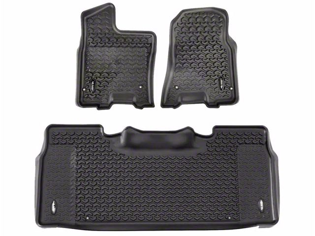 Rugged Ridge All-Terrain Front and Rear Floor Liners; Black (19-24 RAM 1500 Crew Cab)