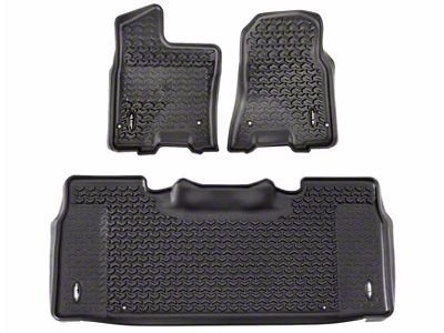 Rugged Ridge All-Terrain Front and Rear Floor Liners; Black (19-23 RAM 1500 Crew Cab)